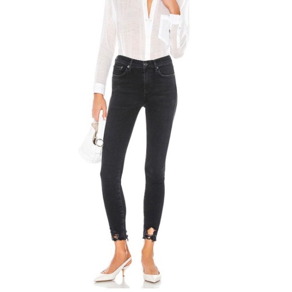 Agolde Roxanne Black Super High Rise Skinny Jeans Size 28